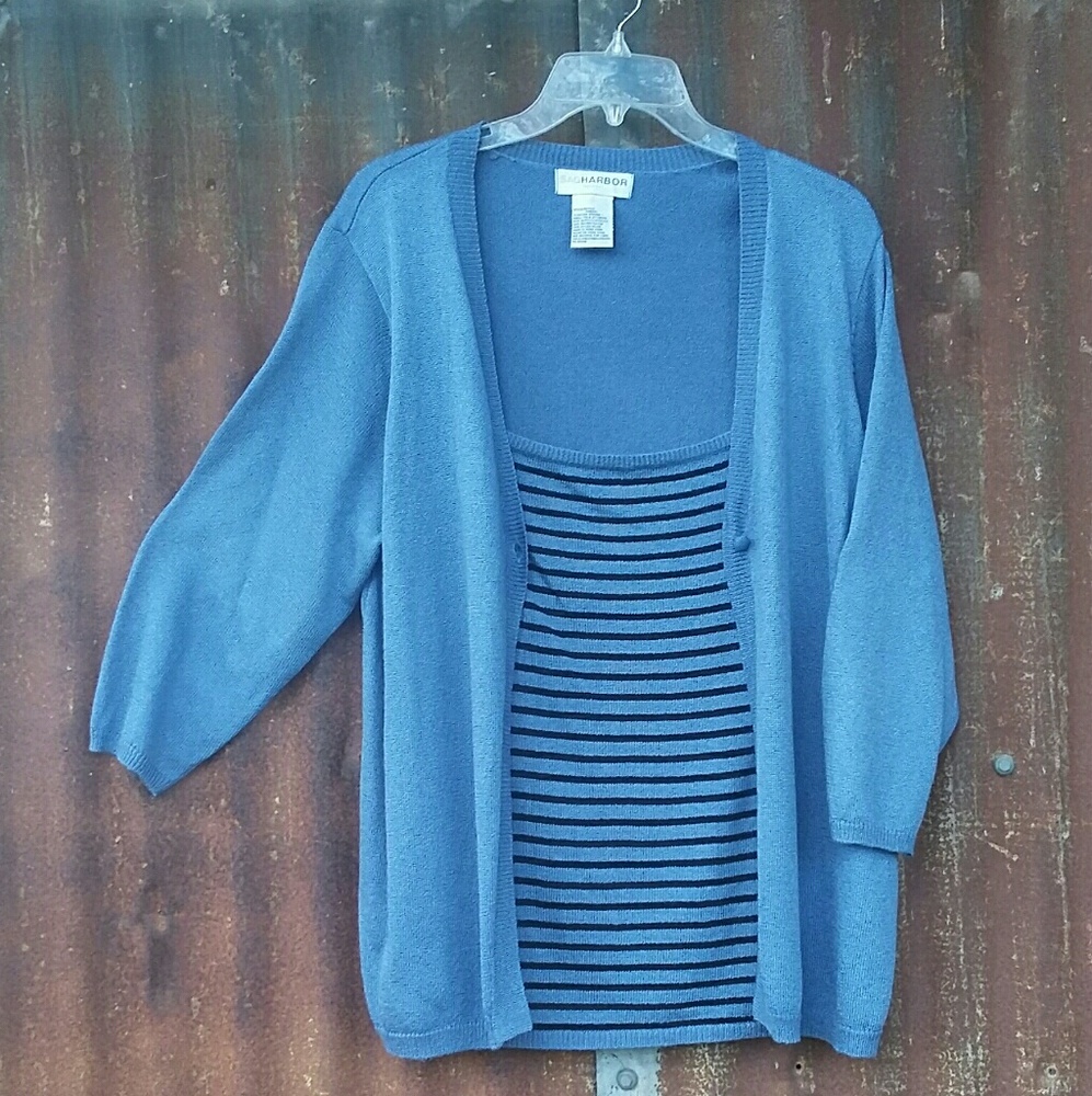 Sag Harbor 1x Waterfall Blouse Plus Size Woman's / Donation